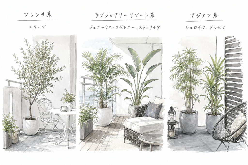 ベランダリビングの植物イメージ